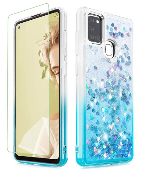 Dzxouui For Samsung A S Case And Glass Screen Protector Tpu Bling