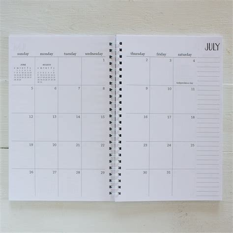 Small Monthly Spiral Planner You Choose The Start Month Etsy