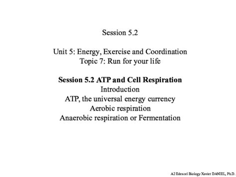 Ppt A2 Edexcel Biology Session 5 2 Atp And Cell Respiration Pptx