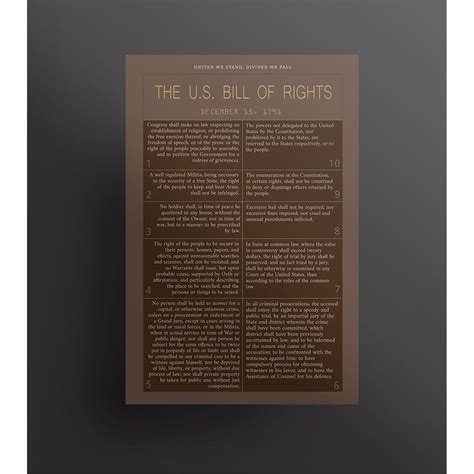 USA Bill of Rights Amendments Constitution Posters 12x18 - Etsy