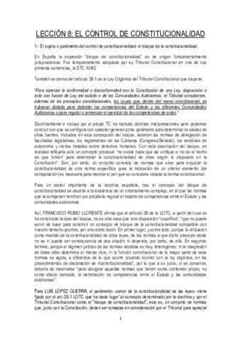 LECCI N 8 EL CONTROL DE CONSTITUCIONALIDAD Pdf