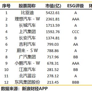 中国车企ESG评级全球亮眼汽车行业ESG表现分析与信披建议 手机新浪网