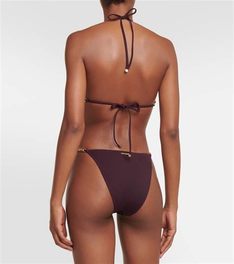 Chain Trimmed Bikini Bottoms In Purple Stella Mc Cartney Mytheresa