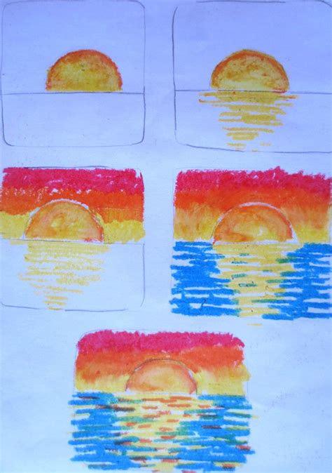 C Mo Pintar Una Puesta De Sol Oil Pastel Art Oil Pastel Drawings