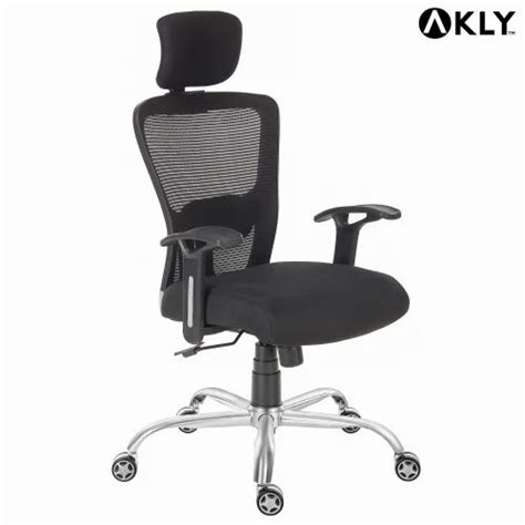 Polyester Steel Oakly Adjustable Mesh Mid Back Black Office Chair At Rs