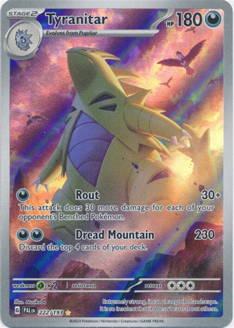 1x Tyranitar 222 193 Illustration Rare NM Mint Pokemon SV02