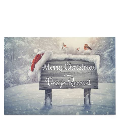 Buy Personalised Business Christmas Card Snowy Sign For Gbp 279