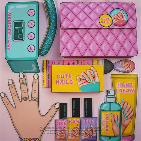 Printable Nail Salon Kit For Girls Diy Instant Download Busy Etsy México