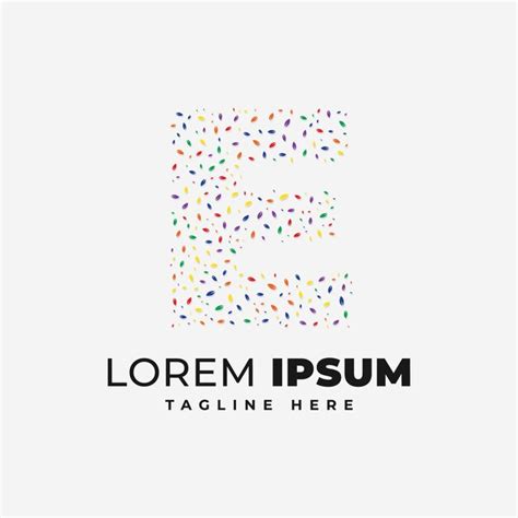 Premium Vector E Letter Logo Design Template With Colorful Confetti