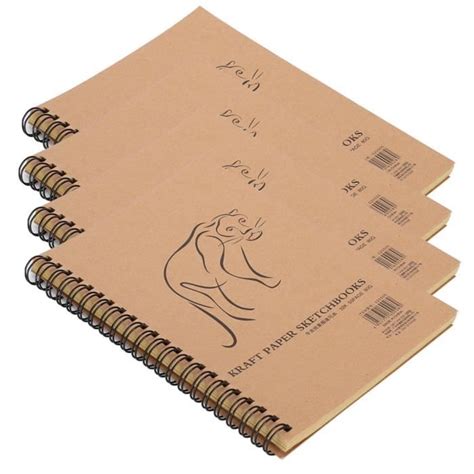 Fdit Carnet De Croquis D Art 4pcs Carnet De Croquis En Papier Kraft