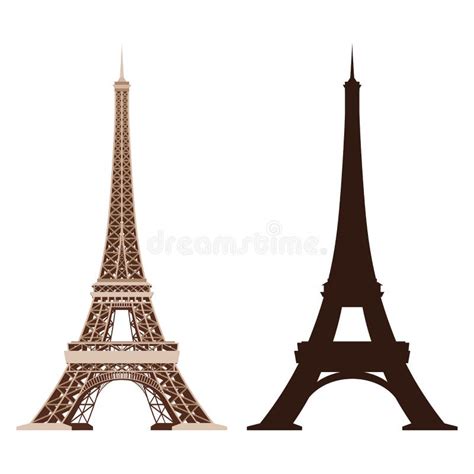 Eiffel Tower Vector Icons World Famous France Tourist Attraction