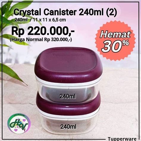 Jual Tupperware Toples Bening Crystal Canister Kecil P Shopee Indonesia