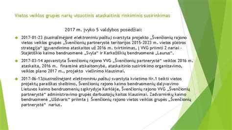 Vietos Veiklos Grups Nari Visuotinis Ataskaitinis Rinkiminis Susirinkimas