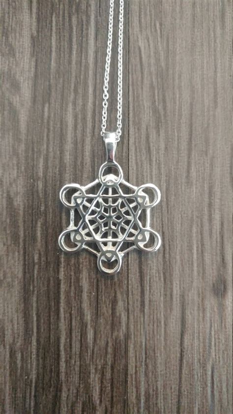 Metatrons Cube Pendant In Sterling Silver Sacred Etsy Uk