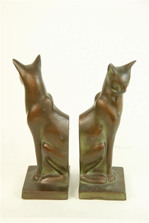 Pair Of Art Deco Siamese Cat Bookends For Sale At Stdibs Bronze Cat