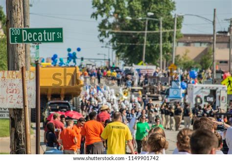 Decatur Street Parade Crowd During 2018 Stock Photo 1149901742