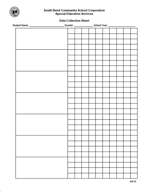 Special Education Free Printable Data Collection Sheets Printable Templates