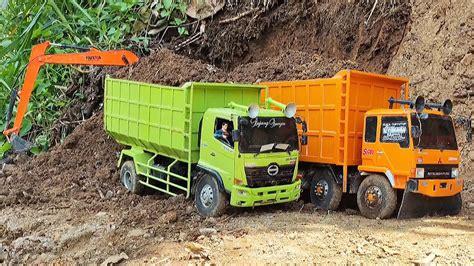 SUPIR PANIK Truk Hino 500 Truk Fuso OFFROAD Muat Tanah Kepala Geleng