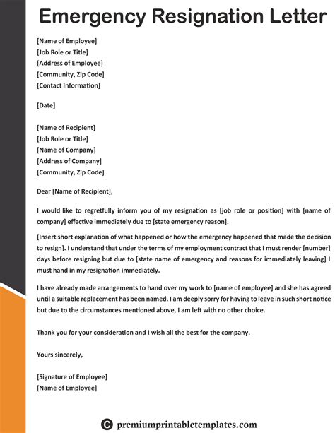 Sample Resignation Letter Due To Health Reasons