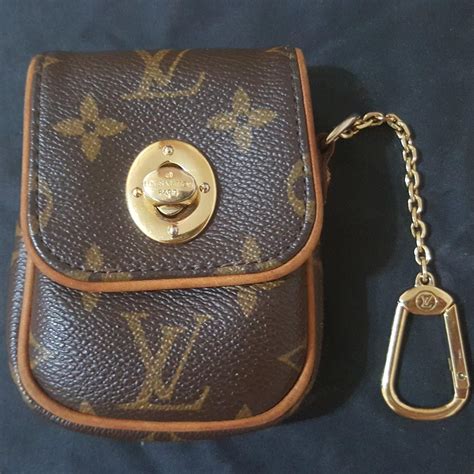 Authentic LOUIS VUITTON LV Monogram Tulum Pochette Key Cles Canvas Turn