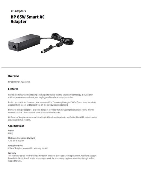 Hp W Smart Ac Adapter Mm