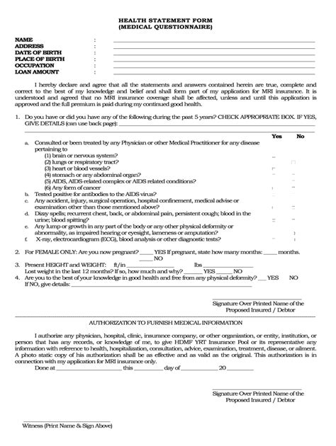 Pag Ibig Fund Daily Health Assessment Fill Online Printable