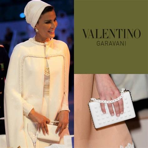 Sheikha Mozah Was Carrying White Valentino Clutch With Her White