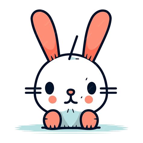 Premium Vector Cute Cartoon Rabbit With Mask Vector Illustration On