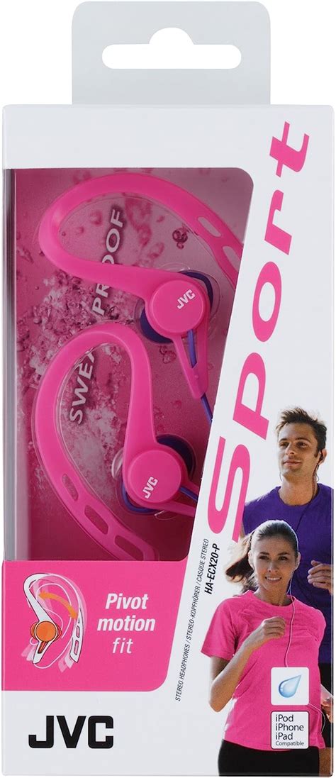 Jvc Sports Splash Proof In Ear Headphone With Ear Clip Pink Electronics