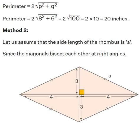 Perimeter of Rhombus Formula