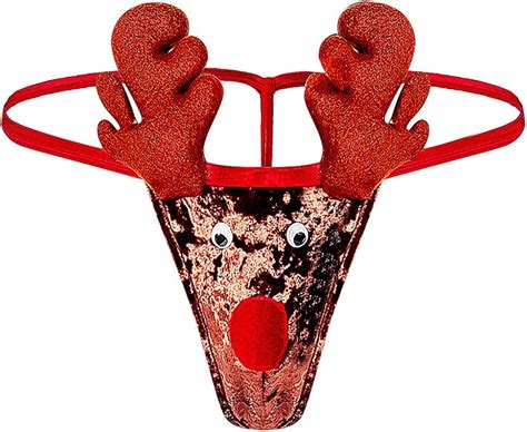 Men S Jockstraps Christmas Reindeer Mankini Underwear Low Rise Thongs