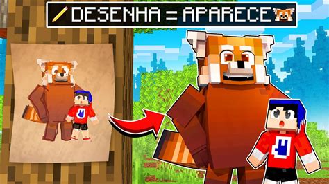 TUDO QUE EU DESENHO Do RED APARECE No MINECRAFT YouTube