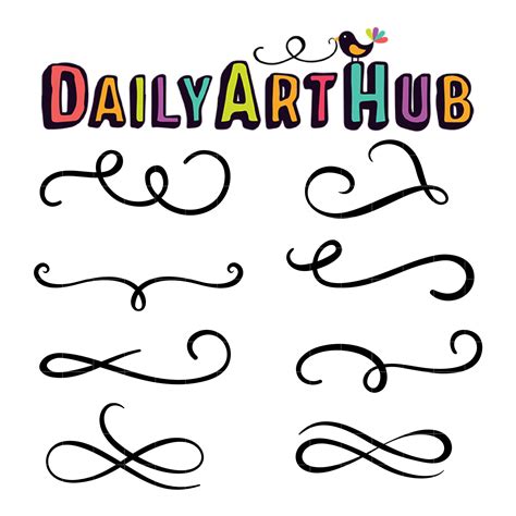 Doodle Swirl and Twirl Clip Art Set – Daily Art Hub // Graphics, Alphabets & SVG