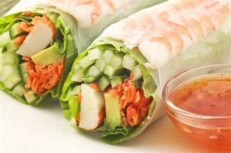 Prawn salad sushi roll stock photo. Image of sauce, cucumber - 17115632