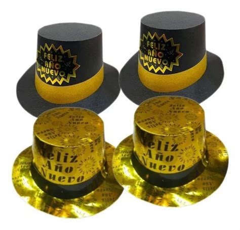 Pack 4 Sombreros Cotillón Decoración Fin De Año Cuotas Sin