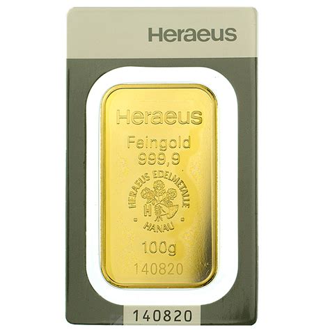 Heraeus Gold Bars G From The Famous Heraeus Refinery