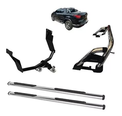 Kit Fiat Toro Santo Antônio Engate Estribo Cromado