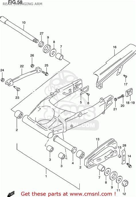 Suzuki GSXR600 1997 V USA E03 REAR SWINGING ARM Buy Original REAR