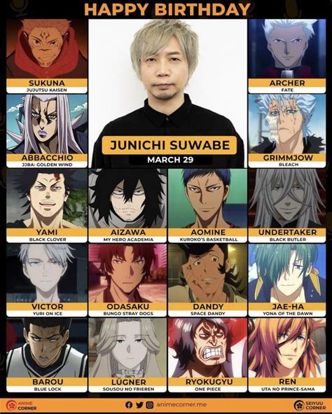 Happy 52nd Birthday to Junichi Suwabe! (VA: Sukuna) : r/JuJutsuKaisen