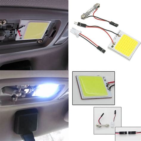 Pc Universal White Smd Cob Led W V Car Interior Panel Light Lamp