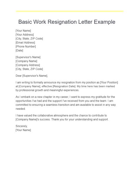 Basic Resignation Letter 99examples Pdf Tips