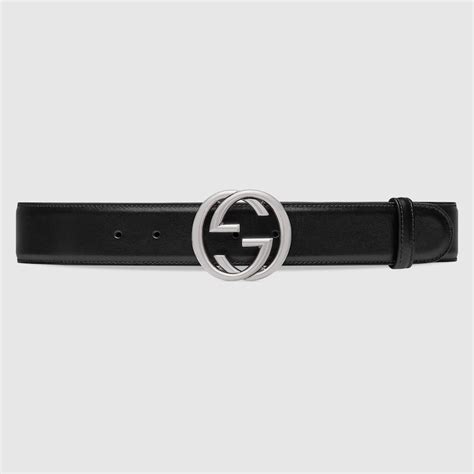 Gucci Belt With Interlocking G Buckle In Black Modesens