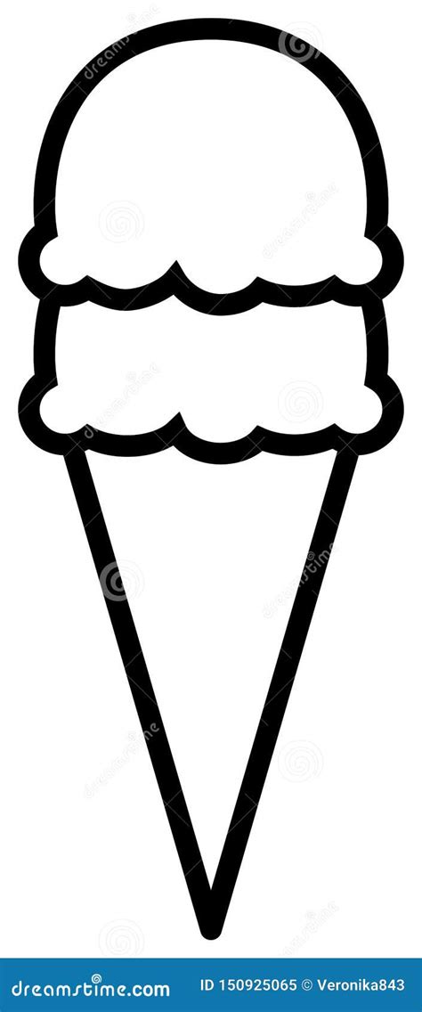 Ice Cream Cone Outline Clip Art