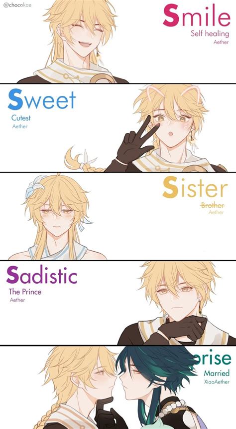 four anime characters with different names on them