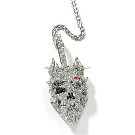 In Stock Hip Hop Rock Punk Rock Punk Men Skull Pendant Necklace Gold