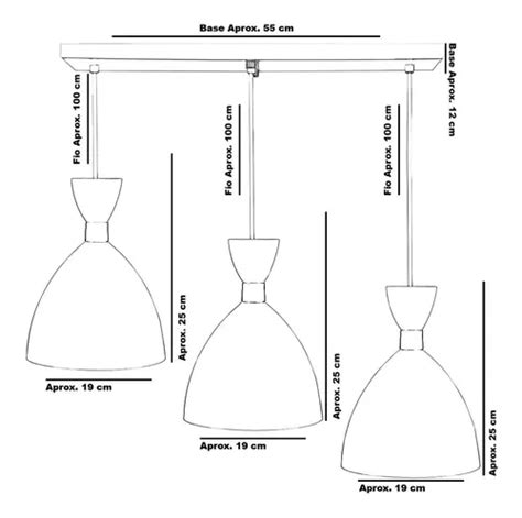 Lustre Pendente Calif Rnia Triplo Base Retangular Escovado Venda Em