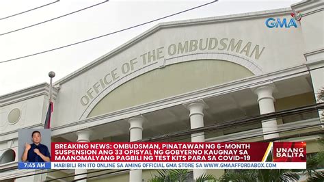 Breaking News Ombudsman Pinatawan Ng 6 Month Suspension Ang 33