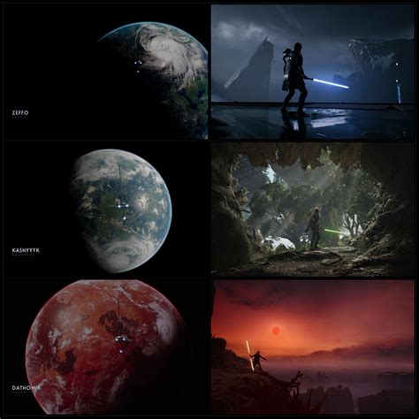 Some Of The Various Planets Of Star Wars Jedi Fallen Order R Gaming