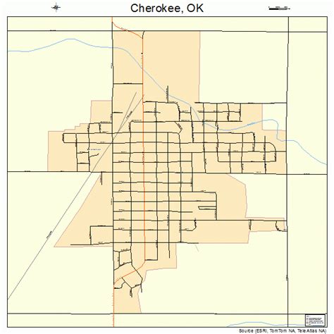 Cherokee Oklahoma Street Map 4013750