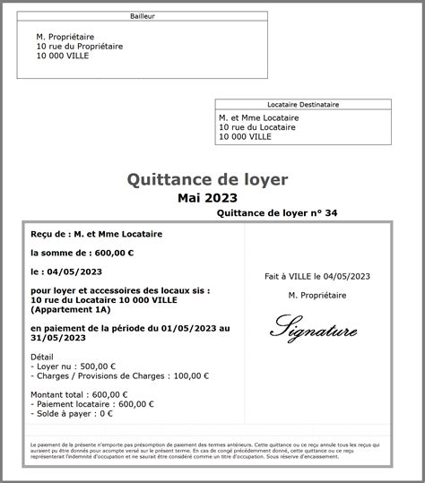 Quittance De Loyer Simple Hot Sex Picture